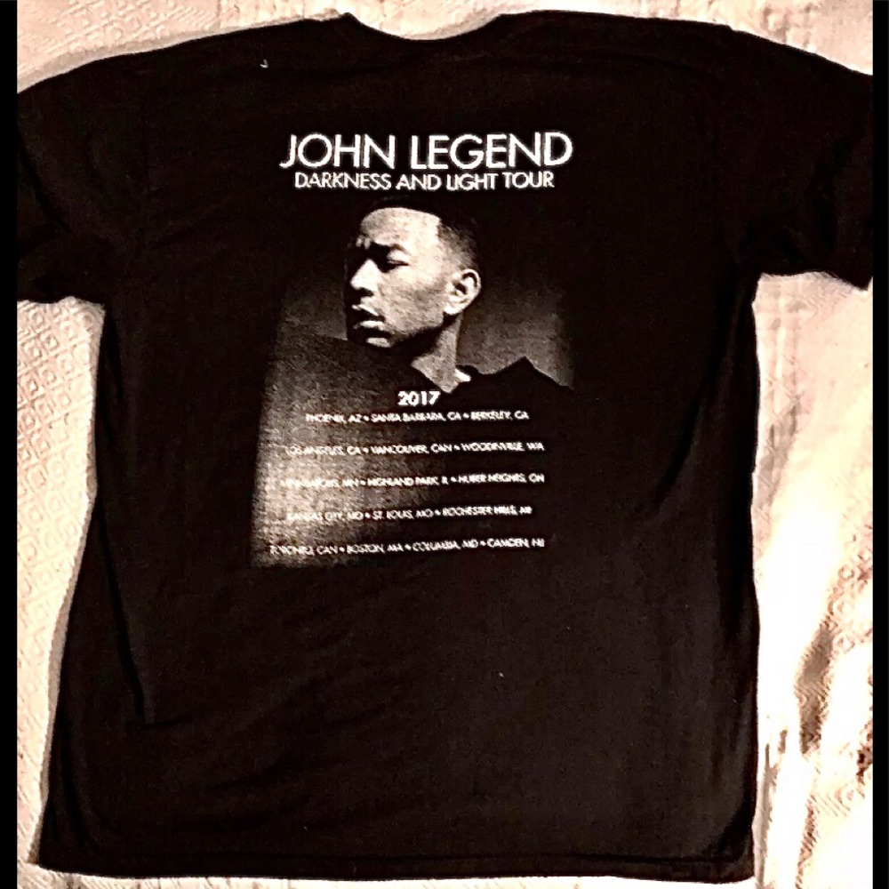 John Legend Tshirt Mens Sz XL Darkness And Light World Tour 2017 Love Me Now